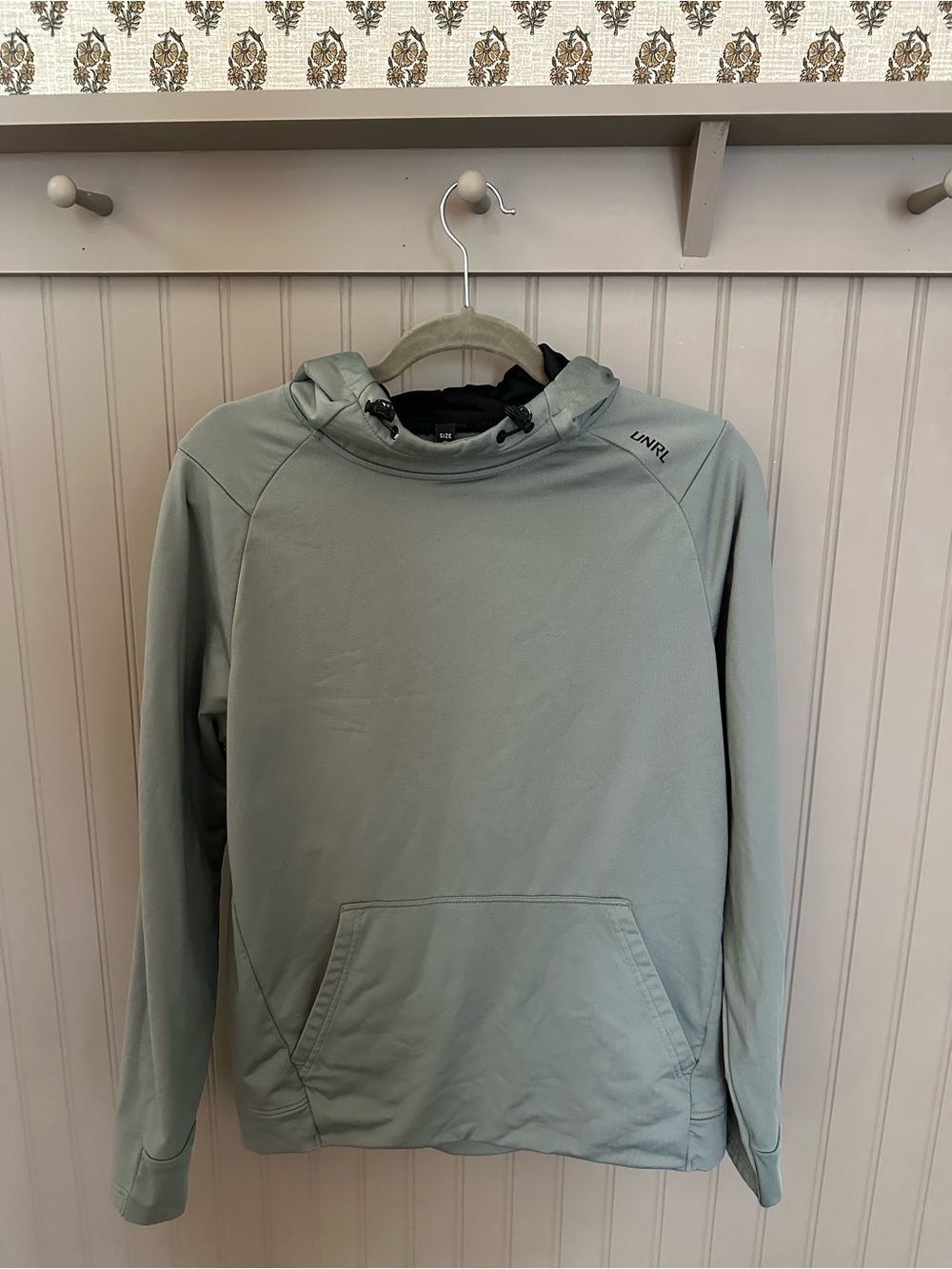 UNRL Men's Sage Green Crossover Hoodie